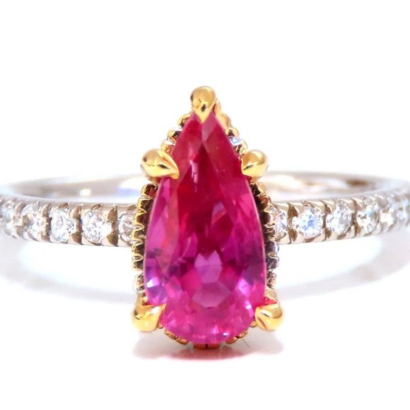 Jewelry - AIGS certified 1.45ct No Heat Ruby Ring 14kt raised mod deck